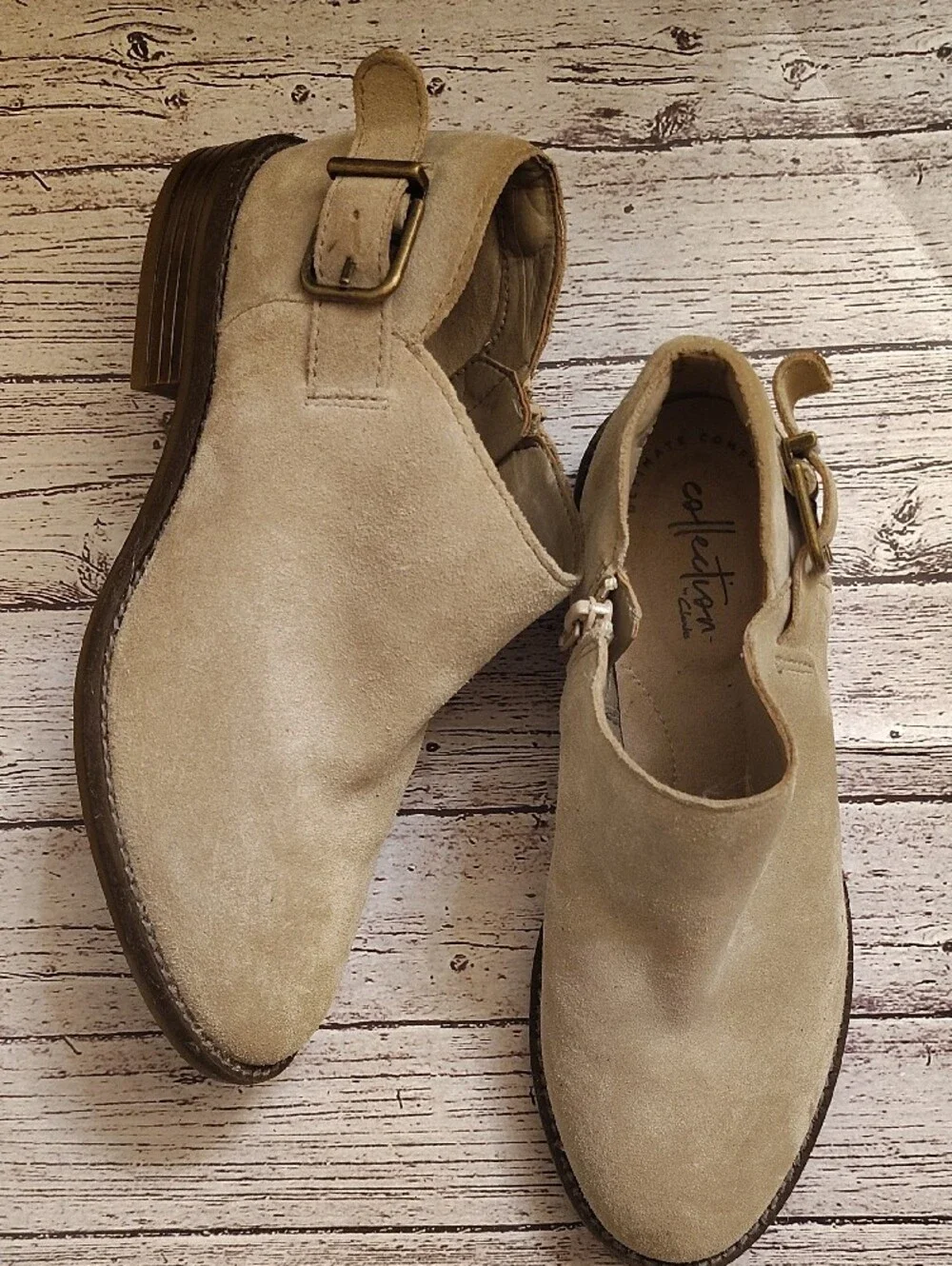 Collection B Women’s Beige Suede Ankle Booties